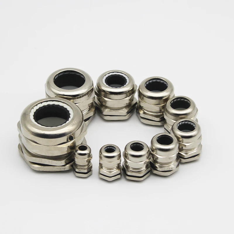 10 шт./лот никель латунь металл IP68 Водонепроницаемые кабельные ЖЕЛЕЗЫ соединитель