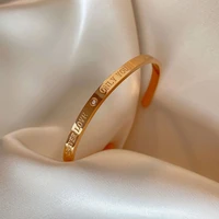 gy letter bracelet ins special interest design womens sterling silver high grade rose gold simple opening hand jewelry