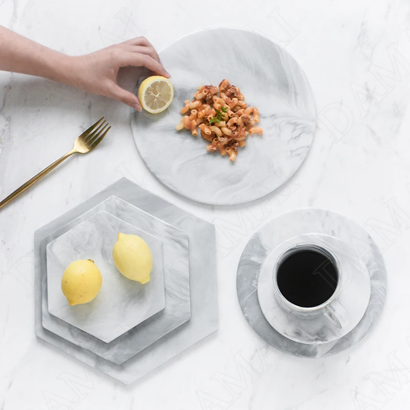 

Европейский Керамика пластины Мрамор текстура завтрак блюда для хлеба творчества днем Чай торт десерт лоток для дома Кухня посуда