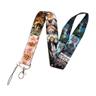 Ремешок для ключей и карт PF549 Dongmanli, лента с рисунком обещанного неверлэнд, держатель для телефона