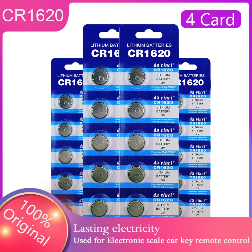 

20Pcs 2021 Hot Promotion Sale 4Cards 3V CR1620 CR 1620 Watch Clock Batteries Button Coins Pilas Calculator Lithium Battery
