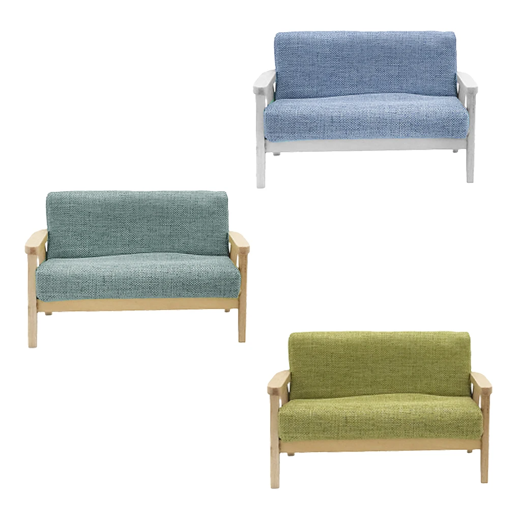 

1:12 Scale Antique Realistic Double Sofa Miniature For Home Decoration