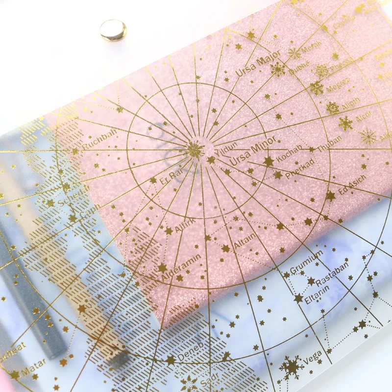 Вместительный золотистый/серебристый Органайзер Domikee A4 из фольги с рисунком