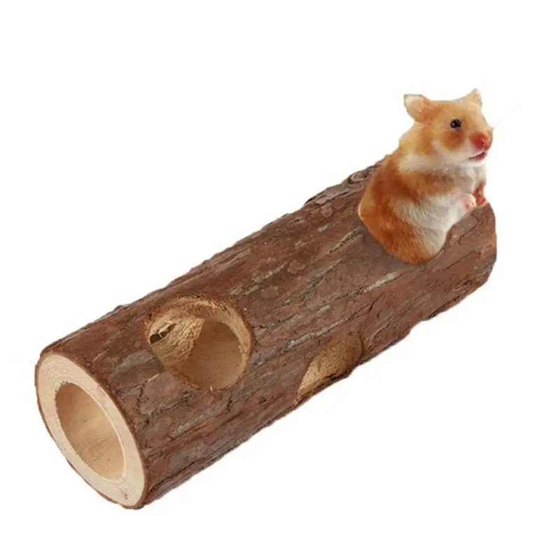 

1Pc Hamster Tunnel Toy Fun Small Pet Hideout Wooden Tube For Guinea Pig Chinchilla Climbing Exercise Sport Toys Cage Accessories