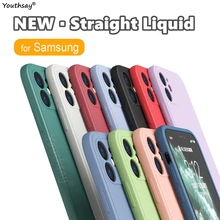 For Samsung Galaxy A22 Case Silicone Liquid Straight Soft Shell Rubber Protector Cover For Samsung A22 Case For Galaxy A22 4G 5G