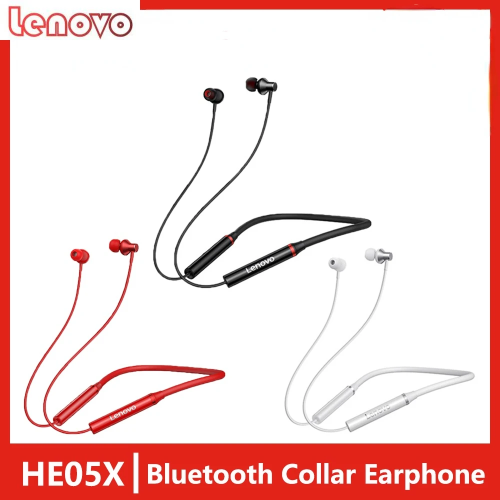 

Original Lenovo HE05X Wireless Earphone Magnetic Neckband Bluetooth Headphone IPX5 Waterproof Sport Earbud with Noise Cancelling