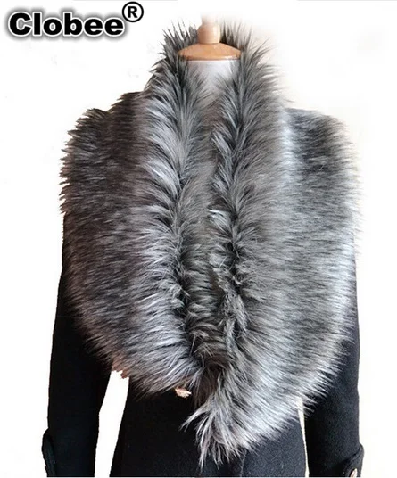 2020 офисный женский шарф из искусственного лисьего меха зимний толстый пушистый