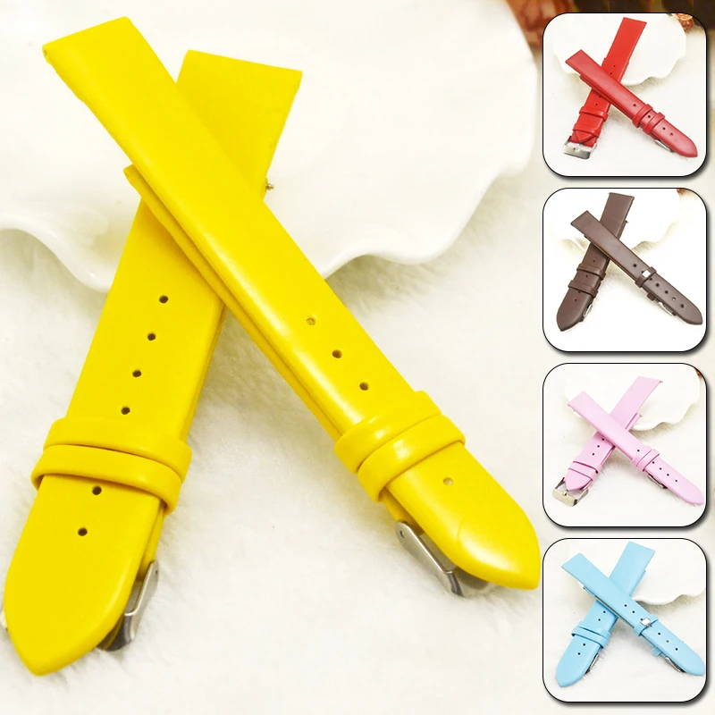 Новый летний цветной кожаный ремешок для часов женщин Модный мягкий