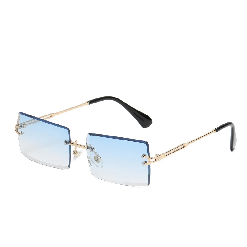 

2021 New Retro Sunglasses Women Brand Designer Fashion Rimless Gradient Sun Glasses Ladies Frameless Eyeglasses UV400