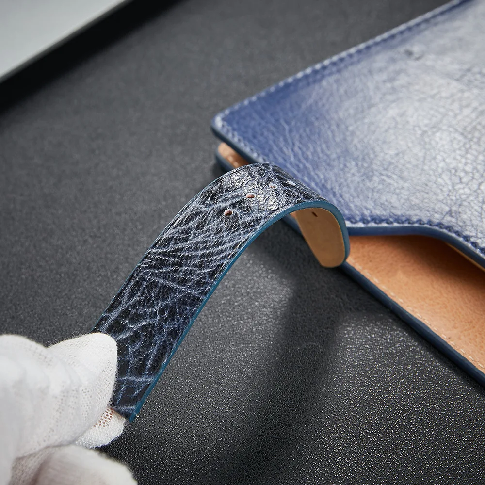 Crackle Leather Watch Strap 18mm 20mm 22mm Vintage Watchband Blue Red Black Watch Wristband Quick Release Strap