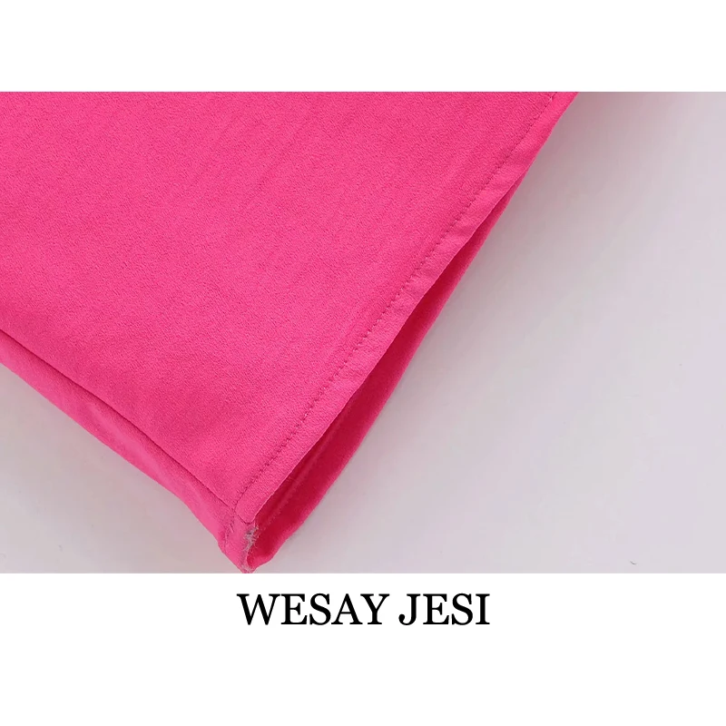 

WESAY JESI Women's Clothing 2021 Za Fashion Pant Suits Blazer Trouser Suits Chic Elastic Waist Drawstring Pants Two Piece Set