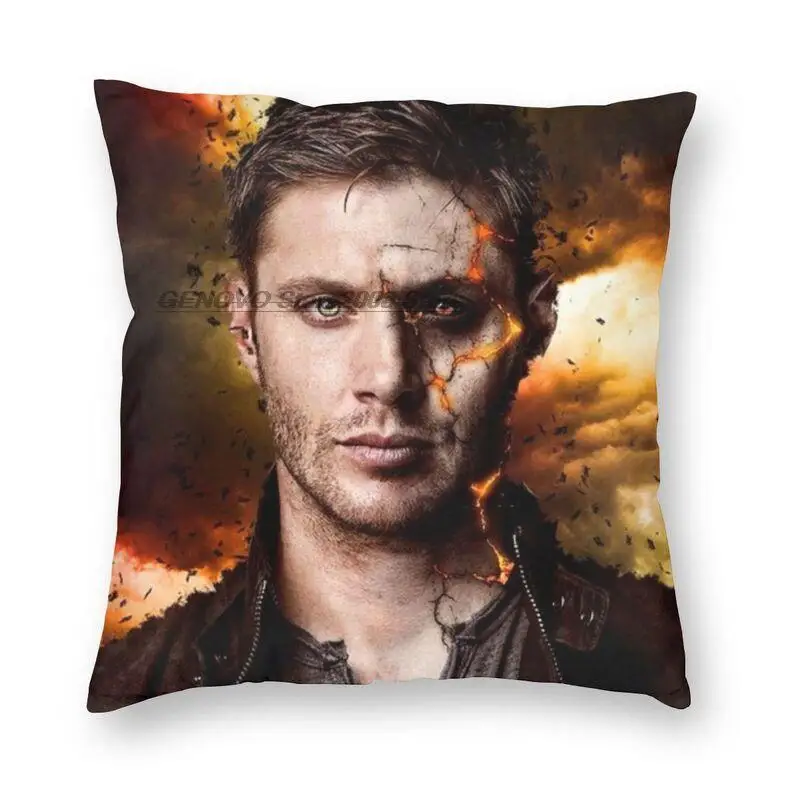 

Hölle Dean Winchester Kissen Abdeckung 40x40cm Hause Dekorative 3D Druck TV Supernatural Werfen Kissen Fall für Sofa doppelseiti