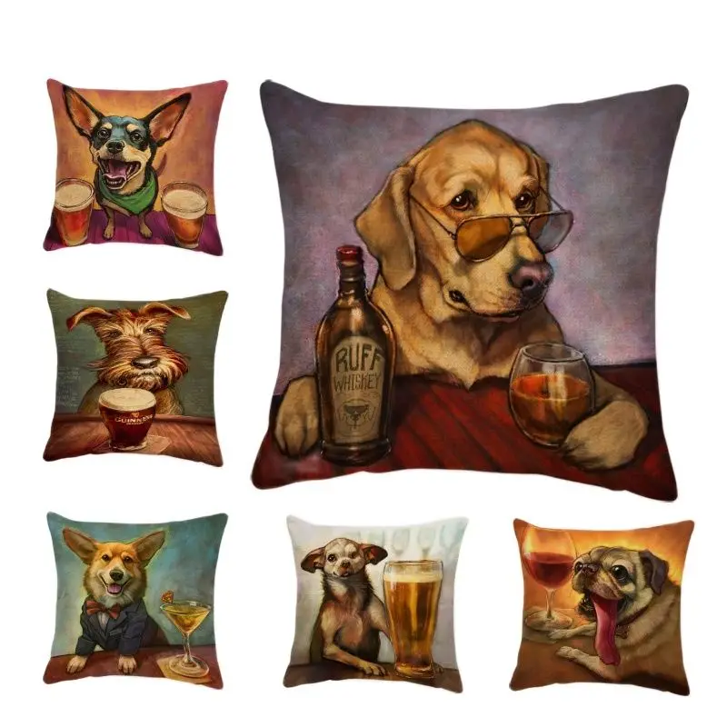 Наволочка с изображением животных собаки корги мопса наволочка для подушки