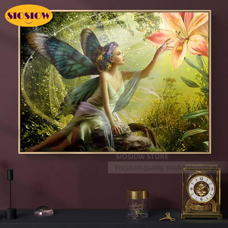 5d Diy алмазная живопись Фэнтезийный Цветок феи полностью квадратные сверла