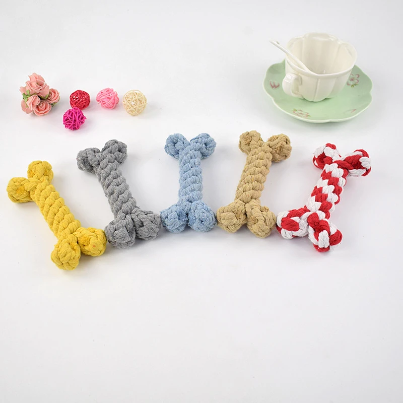 1pc Pet Dog Toys Chew Durable Braided Bite Resistant Puppy Molar Cleaning Teeth Cotton Rope Toy Accessories | Дом и сад