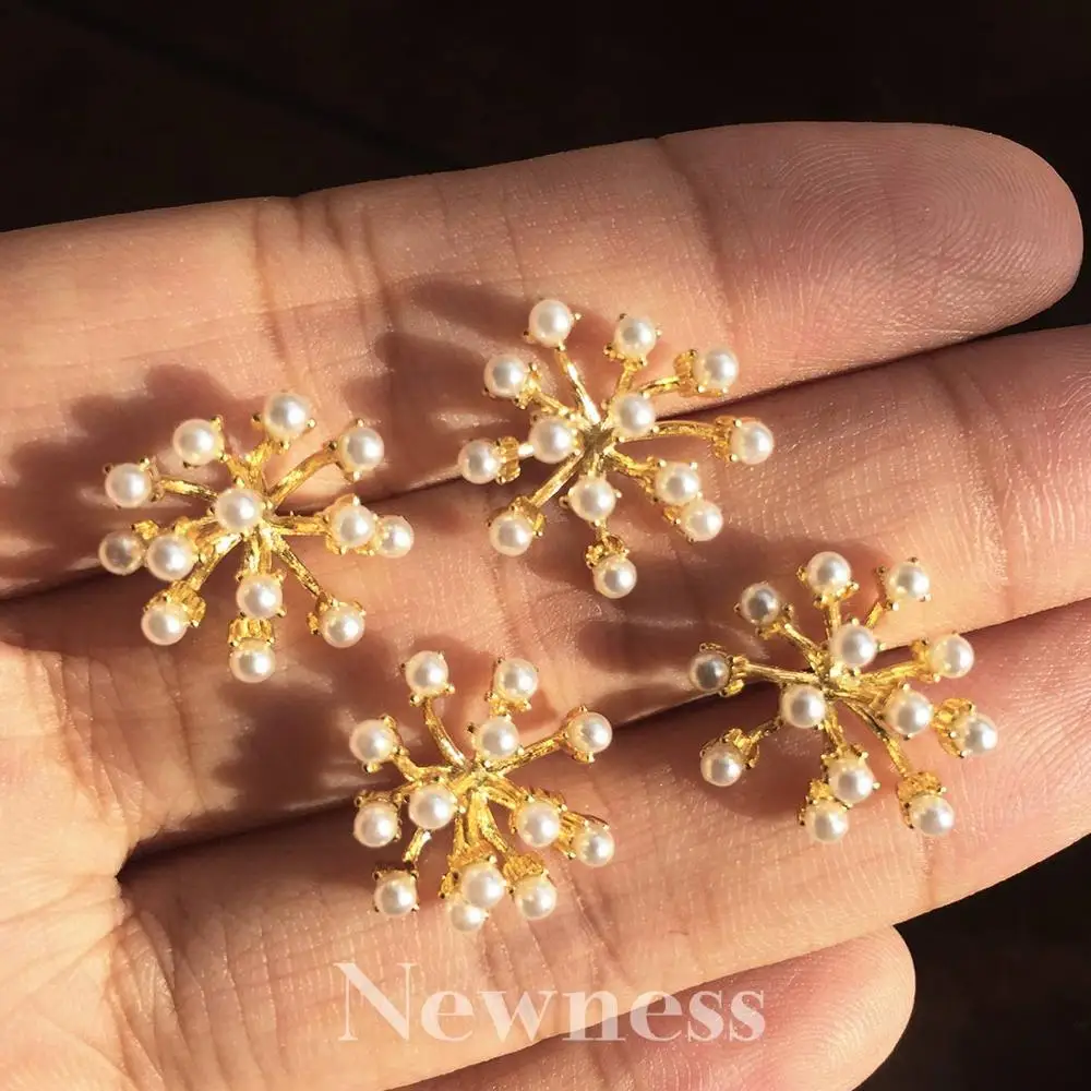 Женские серьги с искусственным жемчугом и листьями|Серьги-подвески| |