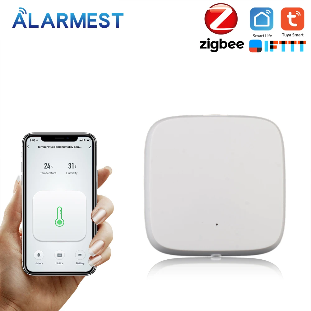 ALARMEST Tuya Zigbee датчик температуры и влажности Высокая точность T &amp H работы с шлюзом