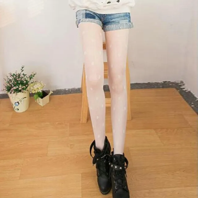 Женские забавные сексуальные кружевные колготки в крупный горошек винтажные