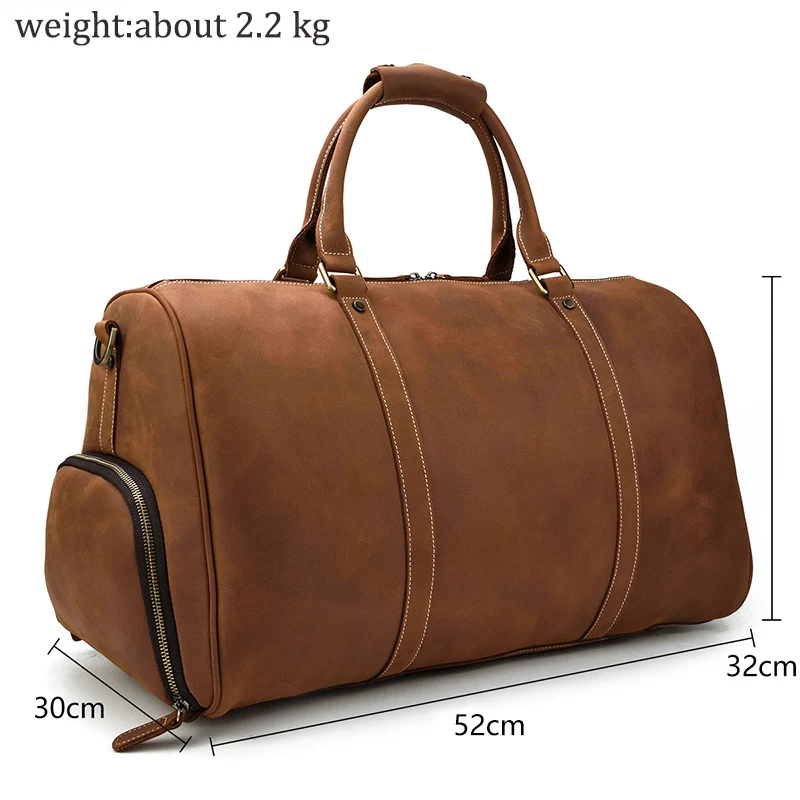 Дорожная сумка из натуральной кожи для мужчин винтажный спортивный мешок