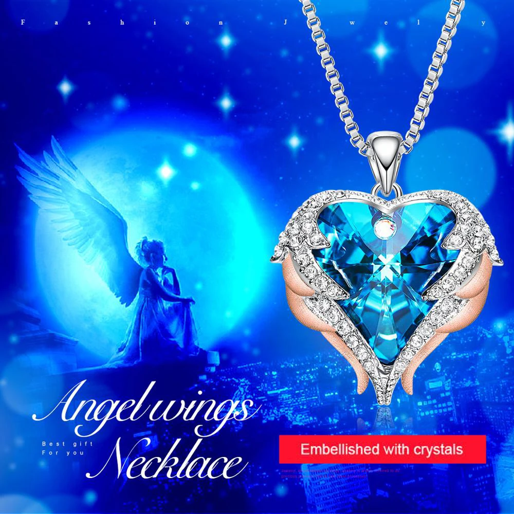 CDE ожерелье с кулоном в виде сердца океана кристаллом серебряного цвета для