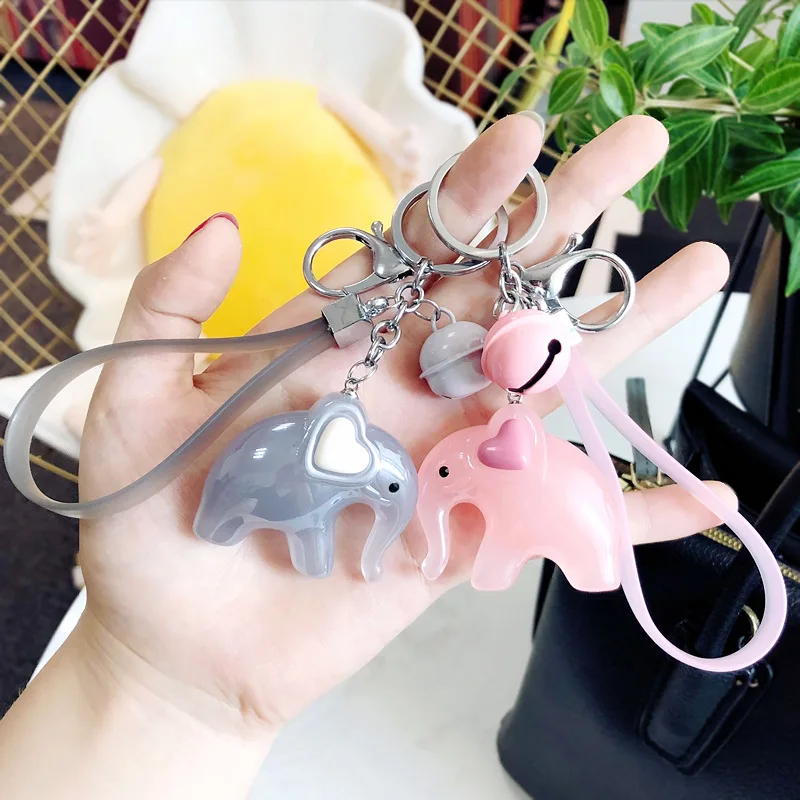 

INS Ultra - Hot Lovely Acrylic Keyrings Cartoon Elephant Keychains Men And Women Wholesale Key Chain