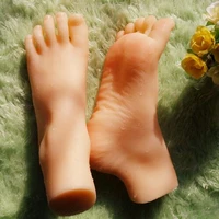 18109cm real silicone photography silk stockings jewelry model soft female foot mannequin silica gel 2pclot c721