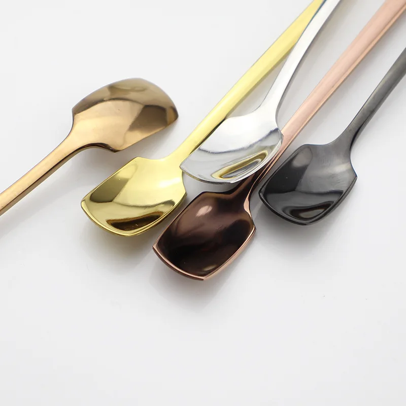 New Style 1PC Stainless Steel Coffee Spoon With Long Handle Colorful Scoops Dessert Tea Stocked Kitchen Gadget Tool | Дом и сад