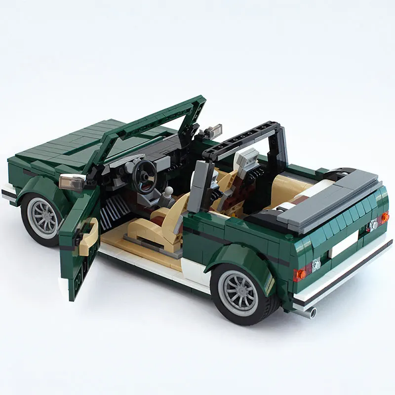 

MOC Kids DIY High-TechClassic Convertible Car Dark Green Building Blocks Transportation Vehicle Block Model Toys For Children