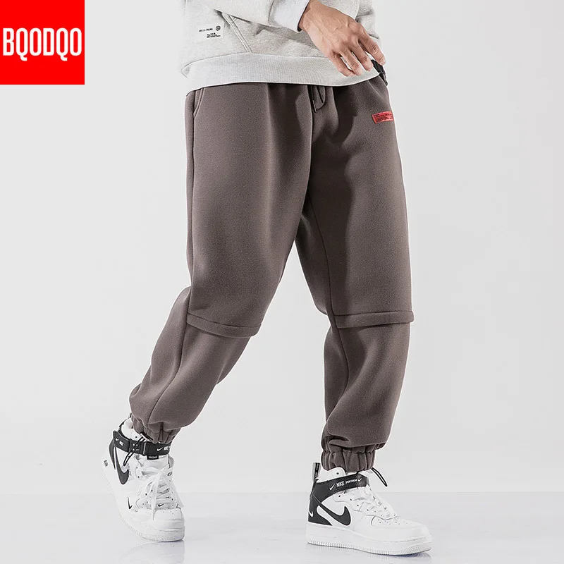 Флисовые зимние брюки карго для мужчин в стиле хип хоп Теплые повседневные