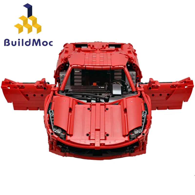 BuildMoc для MOC Lamborghini Audi R8 V10 Ferrarii 458 Строительные блоки Набор игрушек DIY развивающий