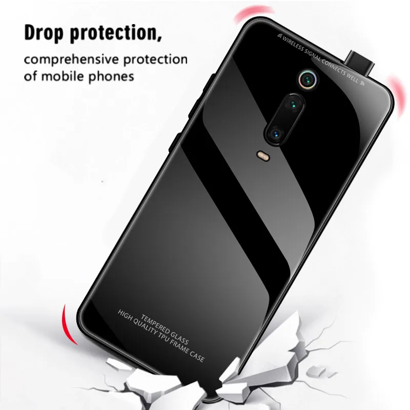 Черное белое закаленное стекло чехол для Xiaomi mi 9T Pro 9 SE, одноцветное стекло, чехол для Xiaomi mi 9t mi 9se 9 t, чехол-бампер