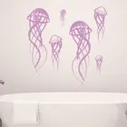 Медузы Искусство Настенная Наклейка море океанический, морской домашний декор ванная комната и уборная виниловые наклейки для детской комнаты Съемная роспись 3668