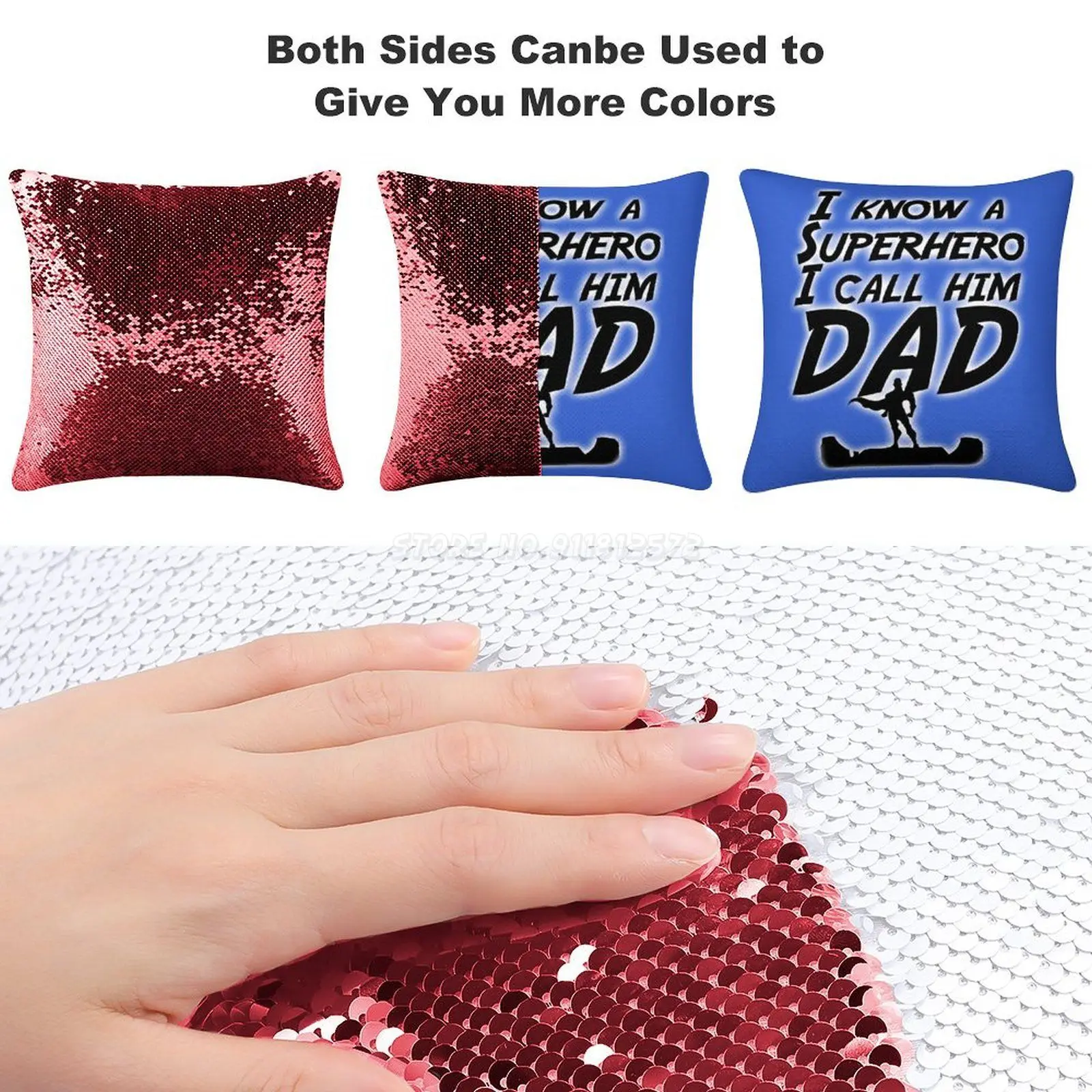 Наволочка с блестками в виде супергероя папы модная наволочка подарок для нее