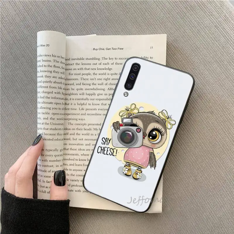 

Cute Owl cartoon Phone Cases For Samsung galaxy S note 7 8 9 10 20 fe edge A 6 10 20 30 50 51 70 lite plus Soft Silicone Funda