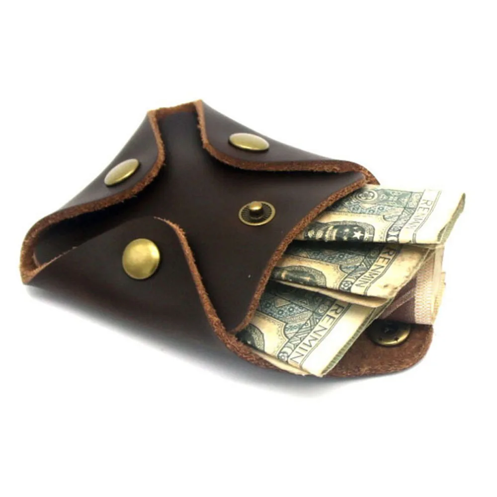 

Korean Wallet Short Vintage Leather Coin Purse Male Woman Small Mini Money Bag Wallets Storage Pocket