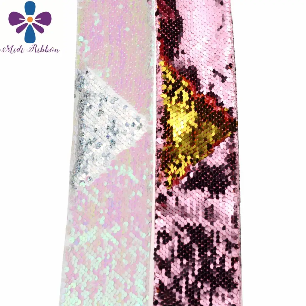 

Двухсторонняя лента с пайетками, однотонная розовая, золотистая, серебристая, «сделай сам», декор для свадебной вечеринки, подарок, бантики, 3 дюйма, 75 мм, 25 ярдов/рулон