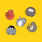 Милые Мультяшные животные брошь Пингвин Тоторо Ежик рубашка булавки броши для мужчин и женщин значок сосны броши ювелирные изделия аксессуары