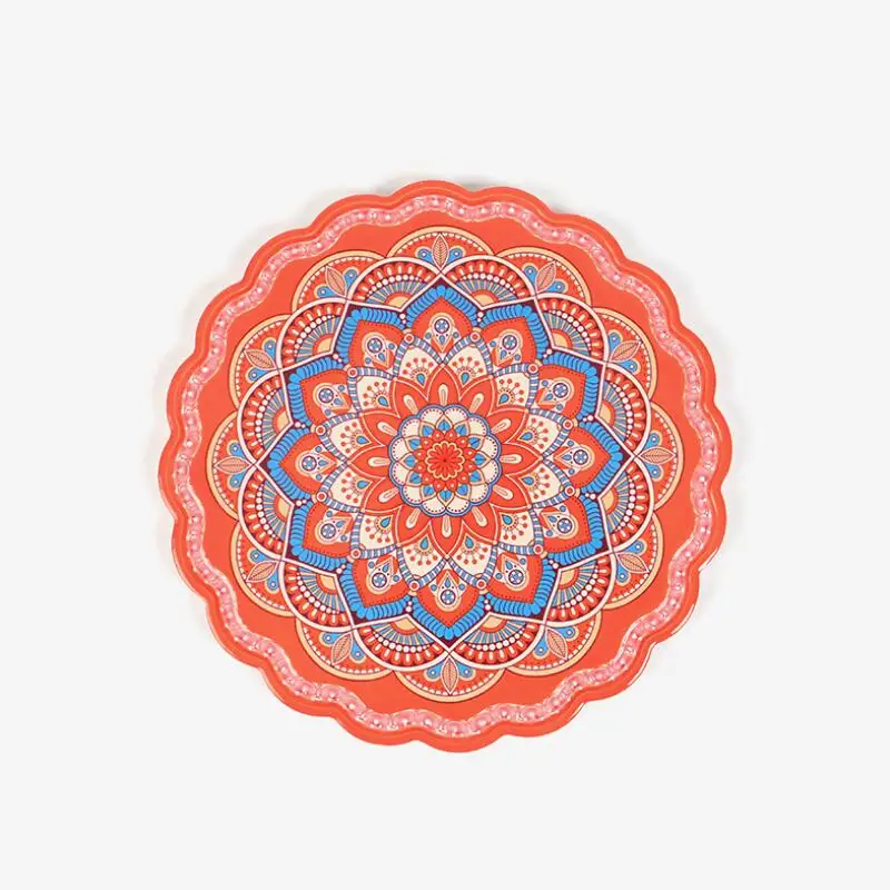 2 шт. креативная квадратная керамическая пробковая Настольная лампа с мандалой