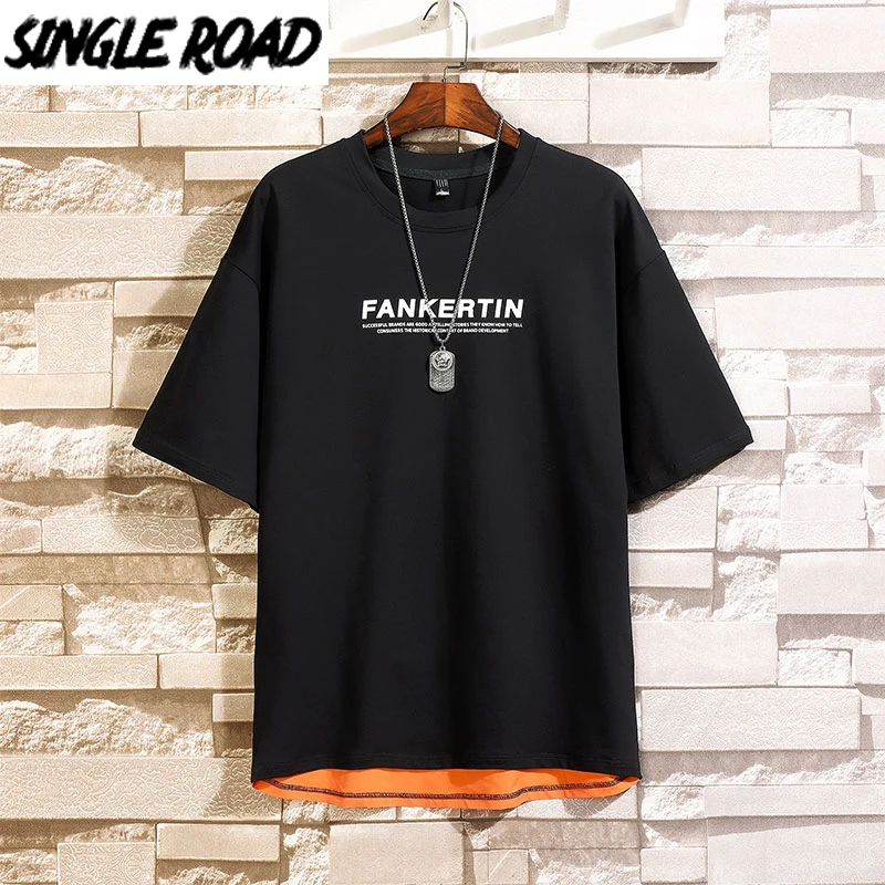 Мужская черная футболка с одной дорожкой модель 2021 года хлопковая Футболка в