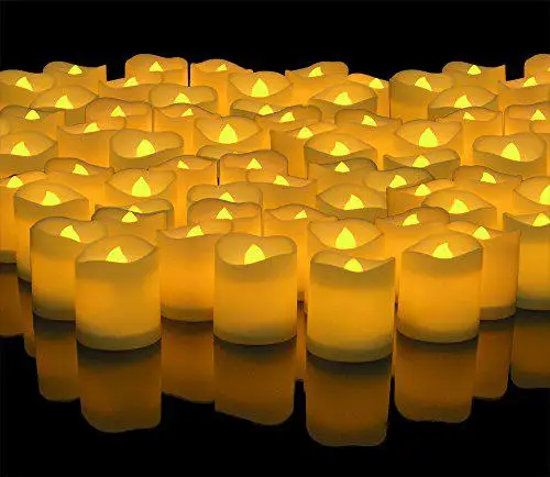 

DishyKooker LED Lighted Flickering Votive Style Flameless Candles Box of 144