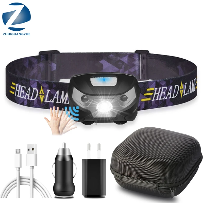 3000LM перезаряжаемые светодиодные мини-фары движения тела Сенсор светодиодный