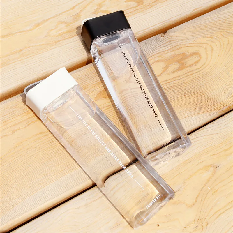 

Square Drinking Water Bottle Eco Friendly Portable Drink Bottles Botellas Para Agua Bouteille Eau Gourde Sport Drinkfles Tazas
