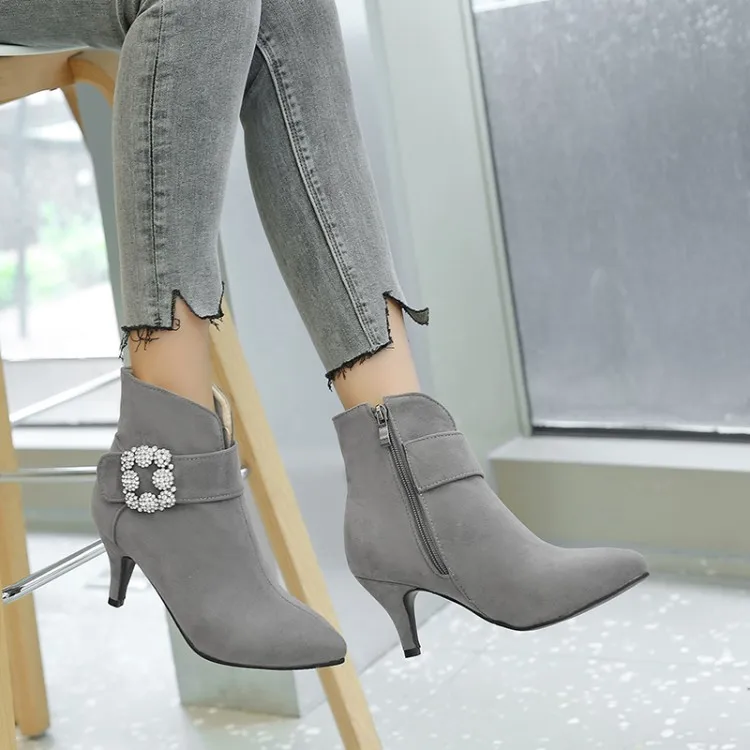 Женские ботинки с ремешком и пряжкой зимние больших размеров 9 10 11 17|Женские