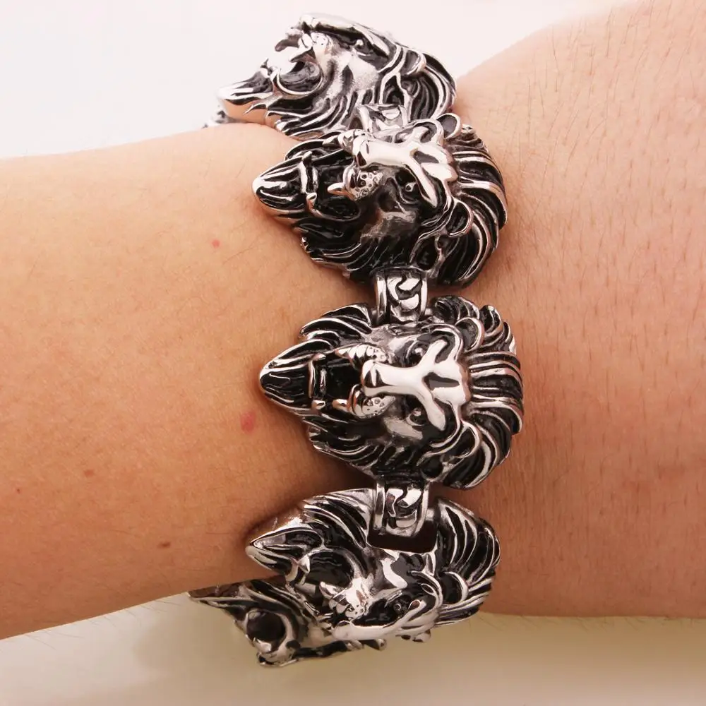 Гранда шик Голова Золотого Льва ювелирные изделия аксессуары готика отличная