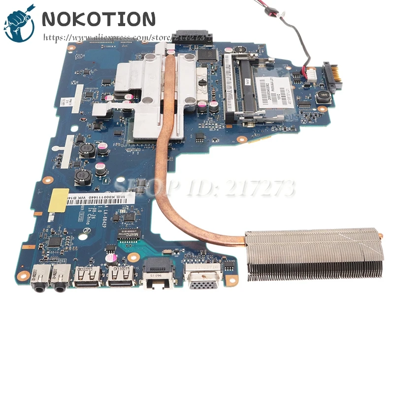NOKOTION LA-6842P для TOSHIBA C660 материнская плата i5 + радиатора подходит PWWAA LA-6843P K000111550 toshiba