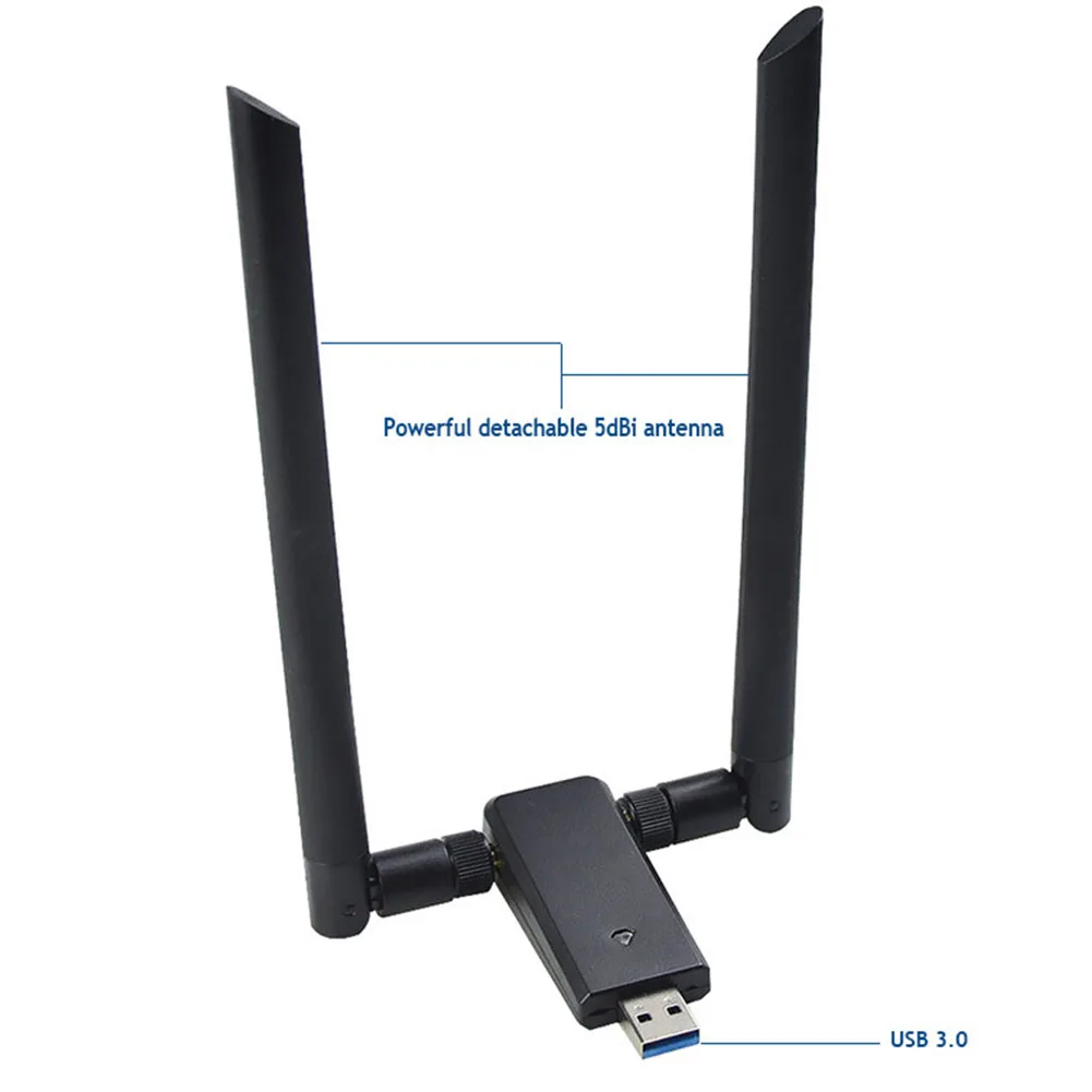 Антенны 1200 Мбит/с высокоскоростной двухдиапазонный USB3.0 wifi длинный диапазон домашней сети карты 2,4G 5,8G беспроводной адаптер компьютерный приемник