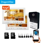Видеодомофон Dragonsview с Wi-Fi, домофон 7 дюймов с 2 кнопками для 2 семей, умное приложение Tuya, разблокировка по RFID, ИК дневной и ночной режим