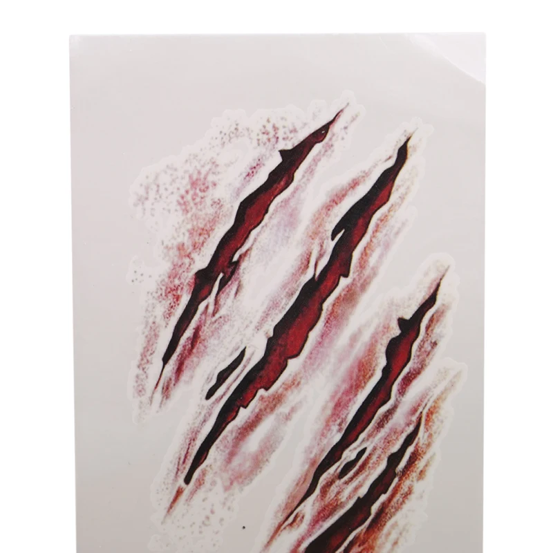 Водостойкие 3D тату наклейки Хэллоуин кровавое кровотечение страшные шрамы