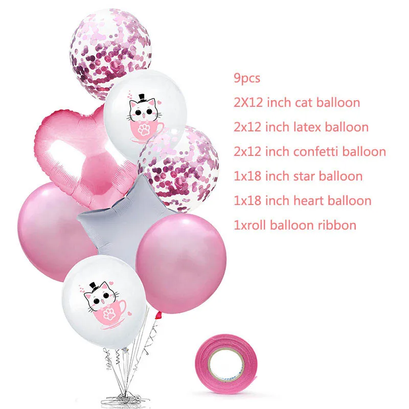 9 шт. чайная чашка для домашних животных воздушные шары в форме собак мультяшная