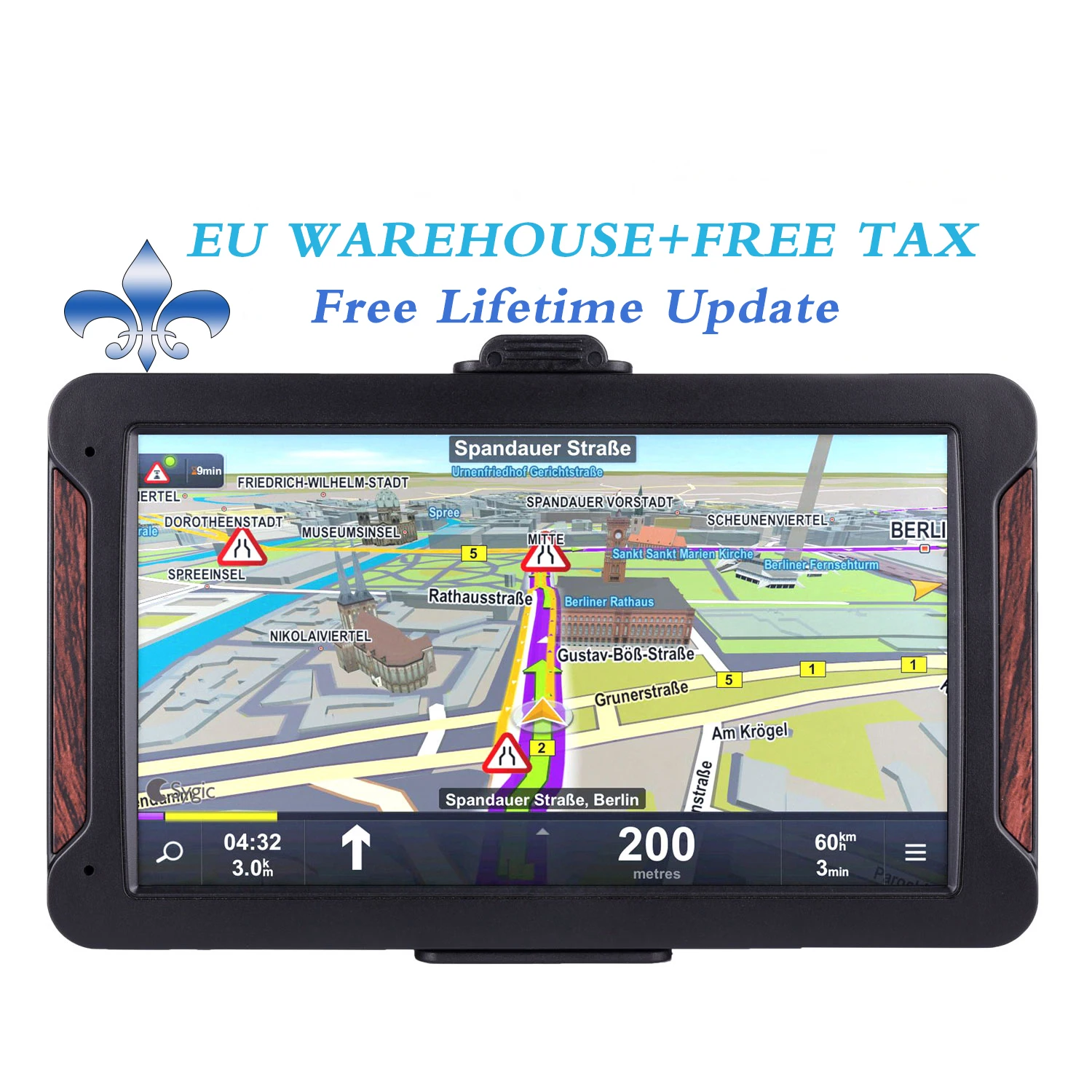 7-дюймовый автомобильный GPS-навигатор HD 8G + RAM128-256MB Резистивный экран Bluetooth-AV-IN